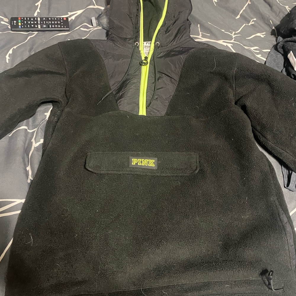 Pink plush hoodie